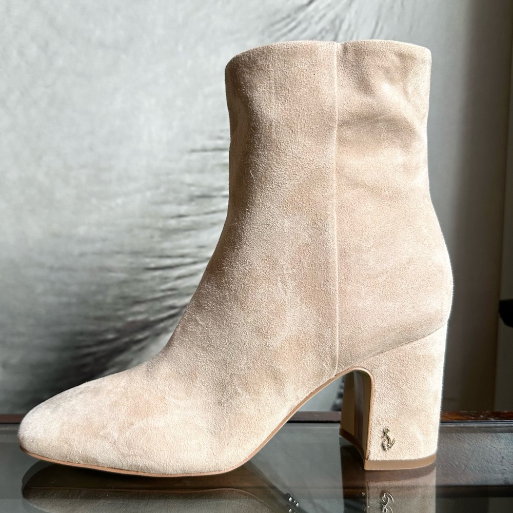 🌸SAM EDELMAN🌸 Fawn Booties Suede Warn Oat Suede size 8 - Picture 5 of 16